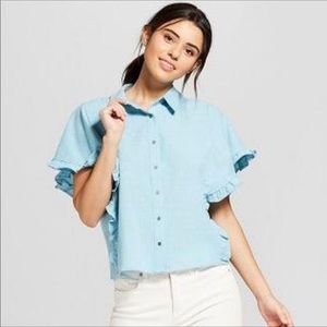 NWT Universal Thread ruffle sleeve crop blouse xxl